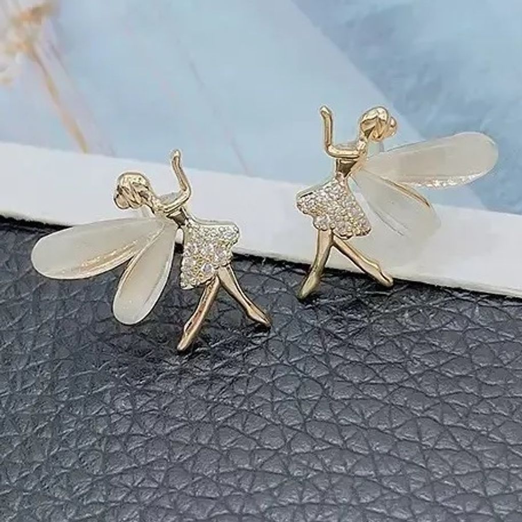 Elegante Fairies Ohrringe in Gold - Einzigartig und Charmant KP29892