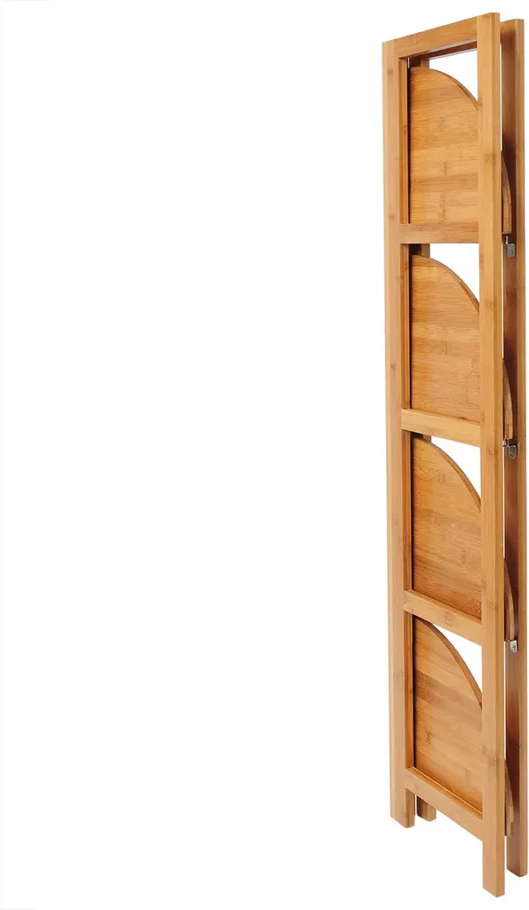Rangement vertical gain de place en bambou orange pour petits appartements - 4