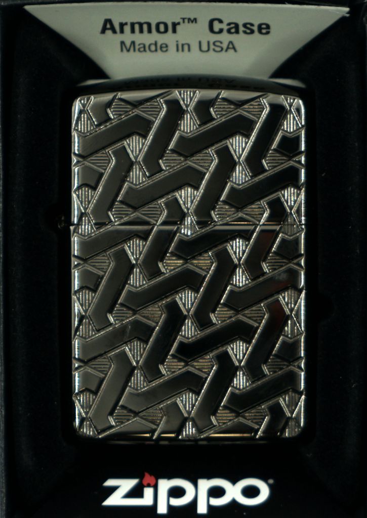 Zippo 49173 Geometric Weave Design Armor Black Ice búrkový Obrázok produktu 