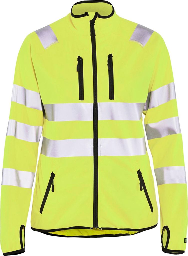 Blakläder Damen High Vis Softshell Jacke 4926 2512 in zwei Farben, Farbe:gelb, Größe:2XL