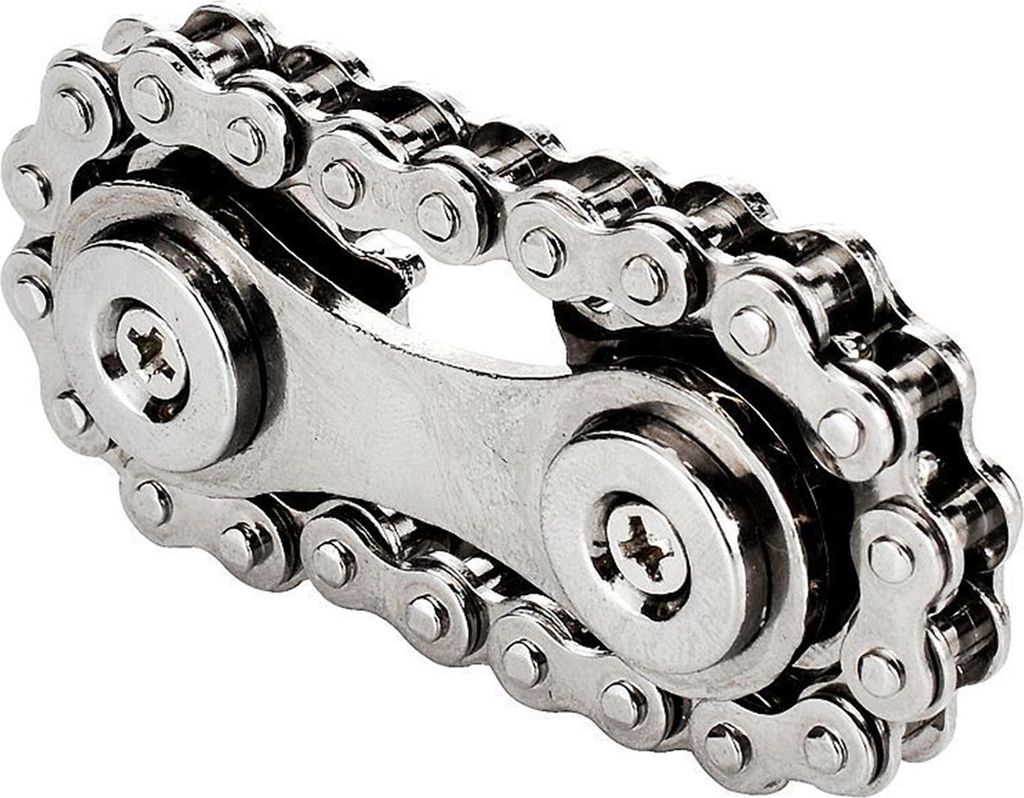 Fahrradkette-Zahnrad-Finger-Spinnspielzeug – kleines Handgyroskop für die Fingerspitzen – cooles Gadget für zu Hause oder das Büro – silber