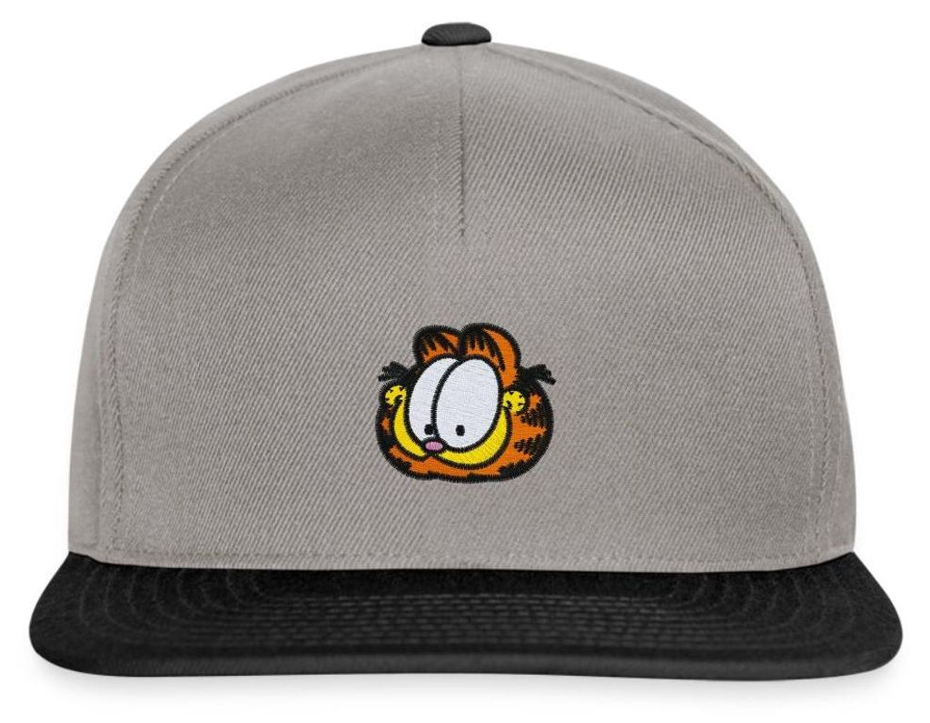 Spreadshirt Garfield Als Stick-Design Snapback Cap, One size, Graphit/Schwarz