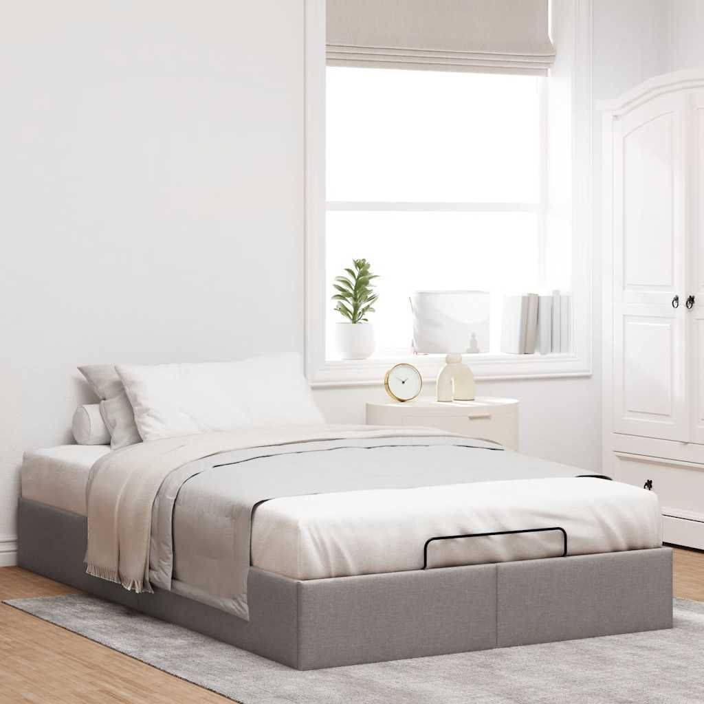 Maison Exclusive - Ottoman-Bett ohne Matratze Taupe 120x200 cm Stoff
