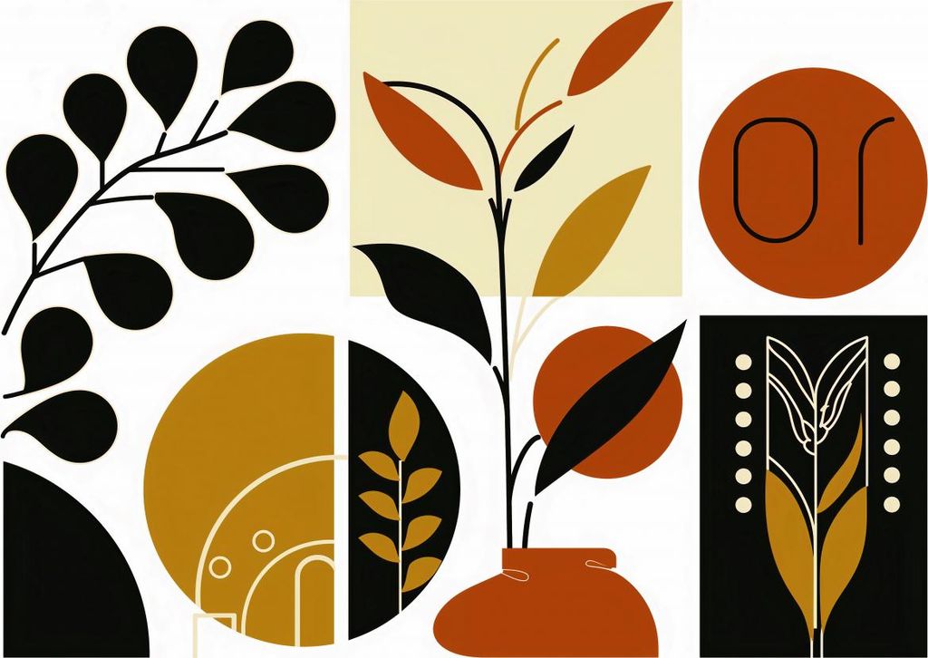 Plakat 65x50cm Botanischer Collage