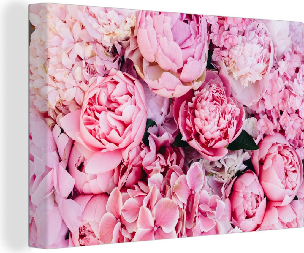 OneMillionCanvasses - Leinwandbilder - 140x90 cm, Blumen - Rosa - Rosen, Wandbilder Kunstdruck Wanddekoration - Foto auf Leinwand - Gemälde auf ...