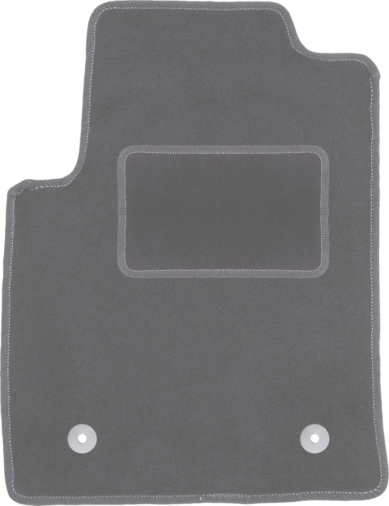 Fahrerfußmatte Velours graphit passend für Ford Fusion (2005-2012, Schrägheck) – mit Befestigungen – passgenau