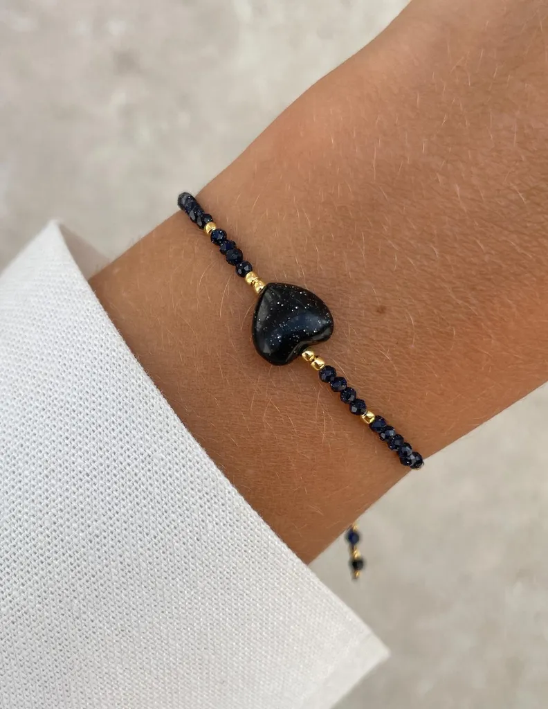 Bracelet fil Cairo Night avec cœur hématite pour succès et confiance - 4