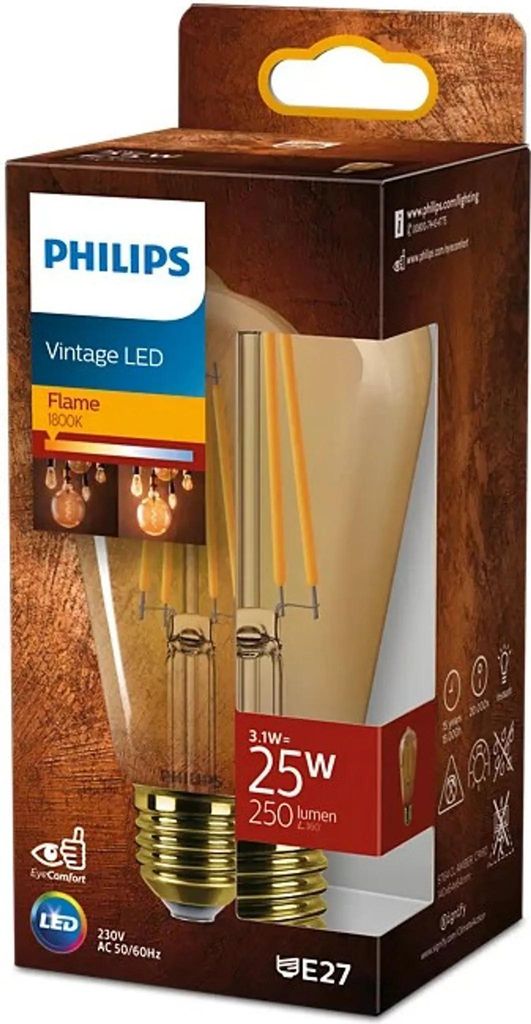 Philips 19139600 Philips LED ST64 25W luce ambra 1800K E27 Immagine del prodotto 