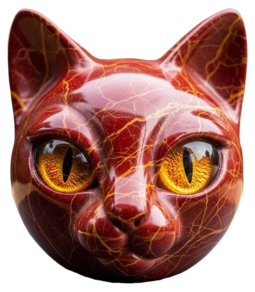 Realistische Katzenkopf-Skulptur, handgeschnitzte Katzenkopf-Statue, Figur, Dekoration für Zuhause, Büro oder Schreibtisch, Geschenk für Katzenl...