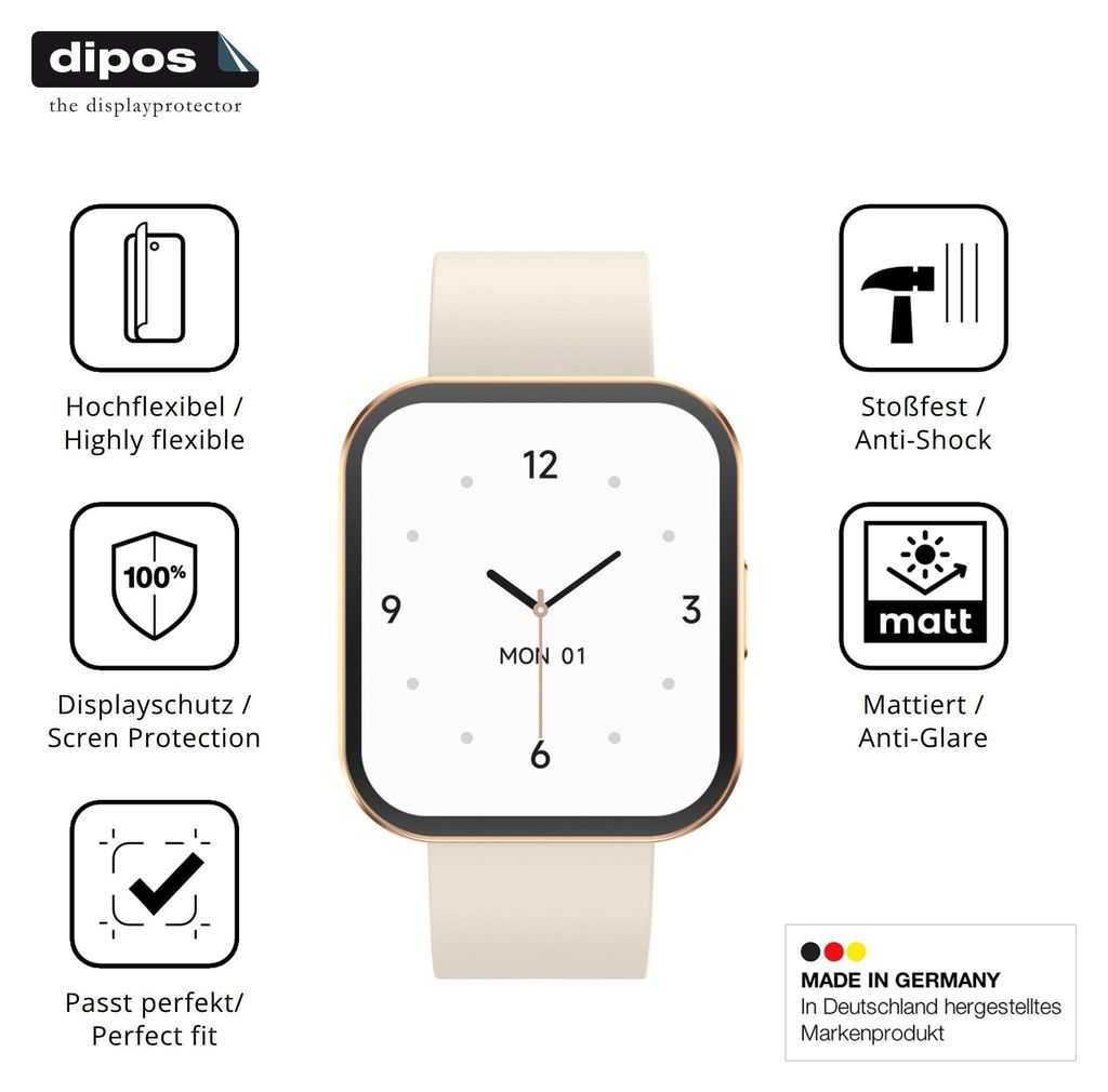 2x Full Cover Schutzfolie matt für Levowatch TINY Panzerfolie Anti-Shock