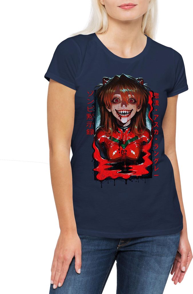 Urban Backwoods Neon Horror, Damen T-Shirt, Farbe: Navy, Größe: M