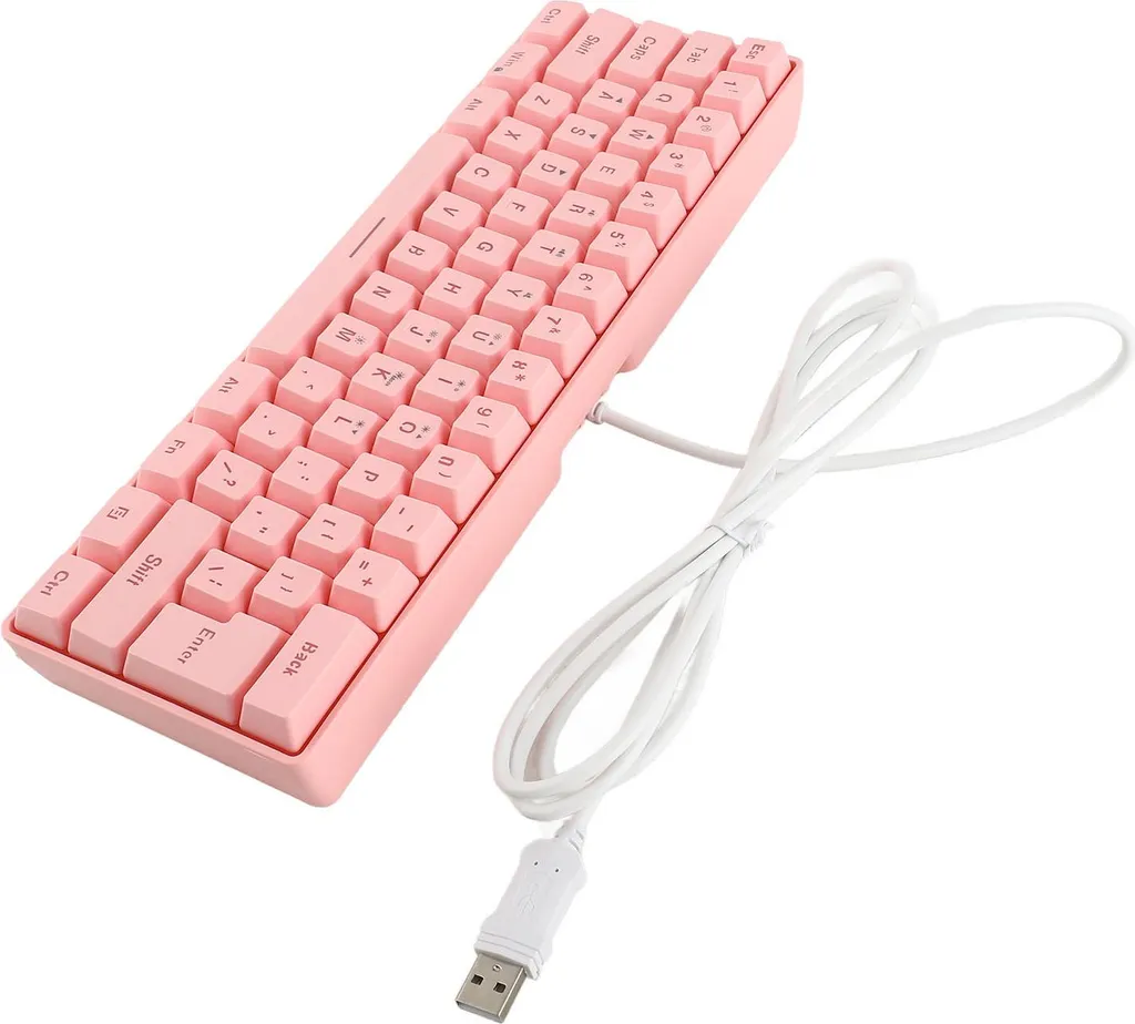 Mini clavier mécanique rose V700 avec rétroéclairage LED RGB