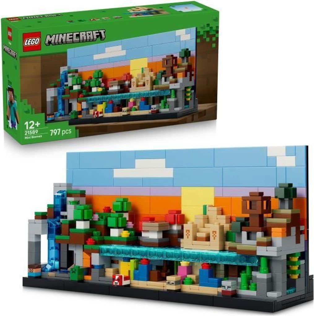 LEGO Minecraft Mini Biomes 21589, Konstruktionsspielzeug, 5 Biome, 5 Mikrofiguren, 12+ Jahre