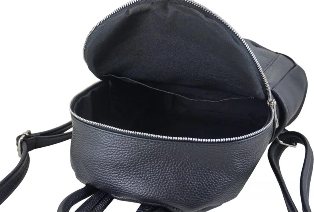 Sac à dos en cuir souple Barberini's avec compartiments zippés - 7
