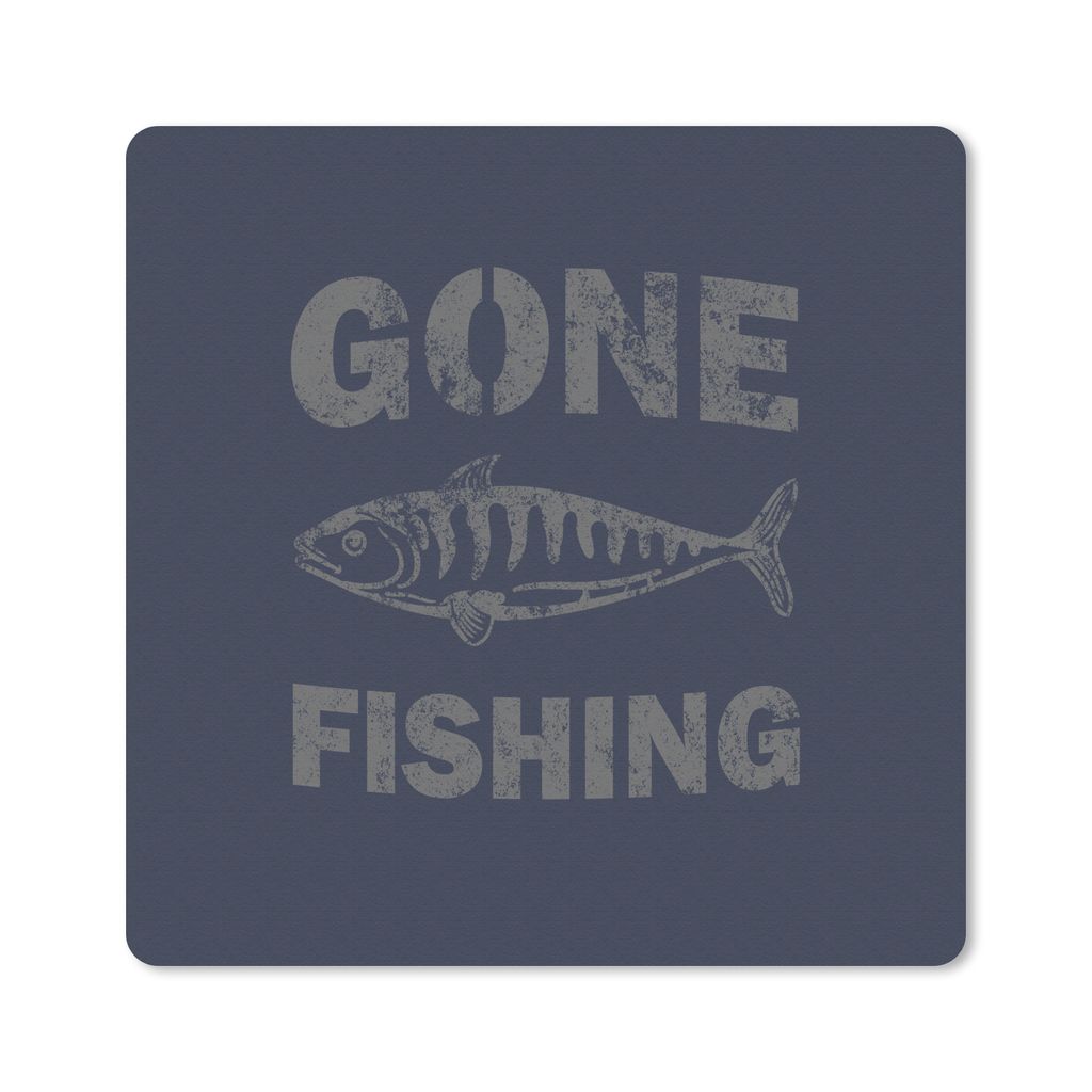 MuchoWow Mauspad Mousepad Jahrgang - Fisch - Text 20x20 cm - Mousepads - Maus Mat - Pad - Mausunterlage - Desk Mat - Bureauartikeln