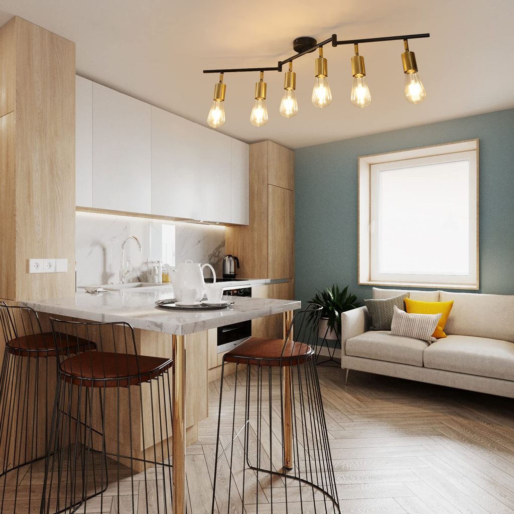 ZMH Deckenleuchte Schwarz  Wohnzimmer Deckenstrahler mit 6 Produktbild 4