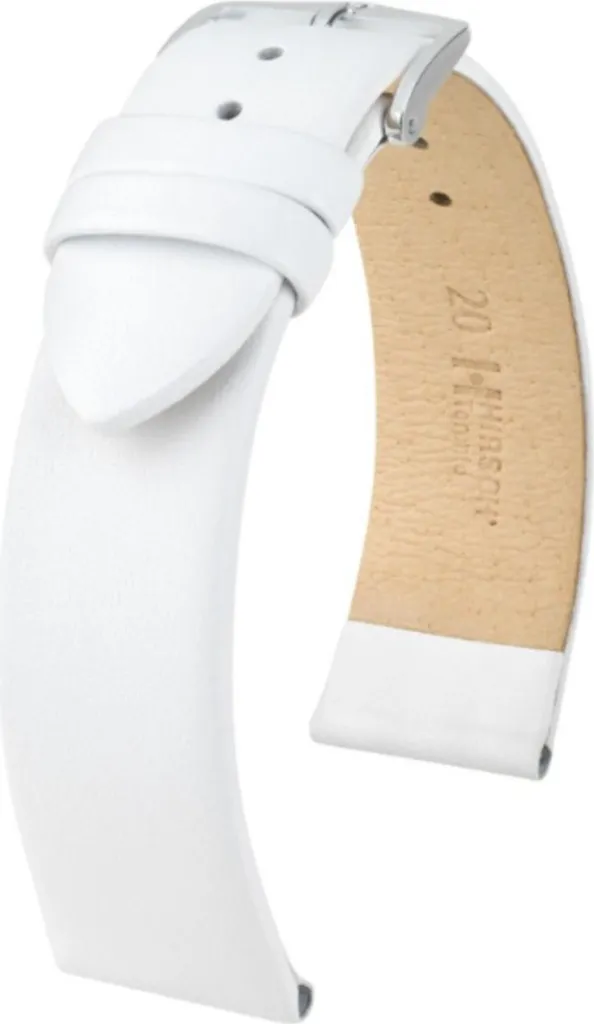 Hirsch Toronto Cinturino Pelle Bianco M - Dettaglio Oro per Orologi
