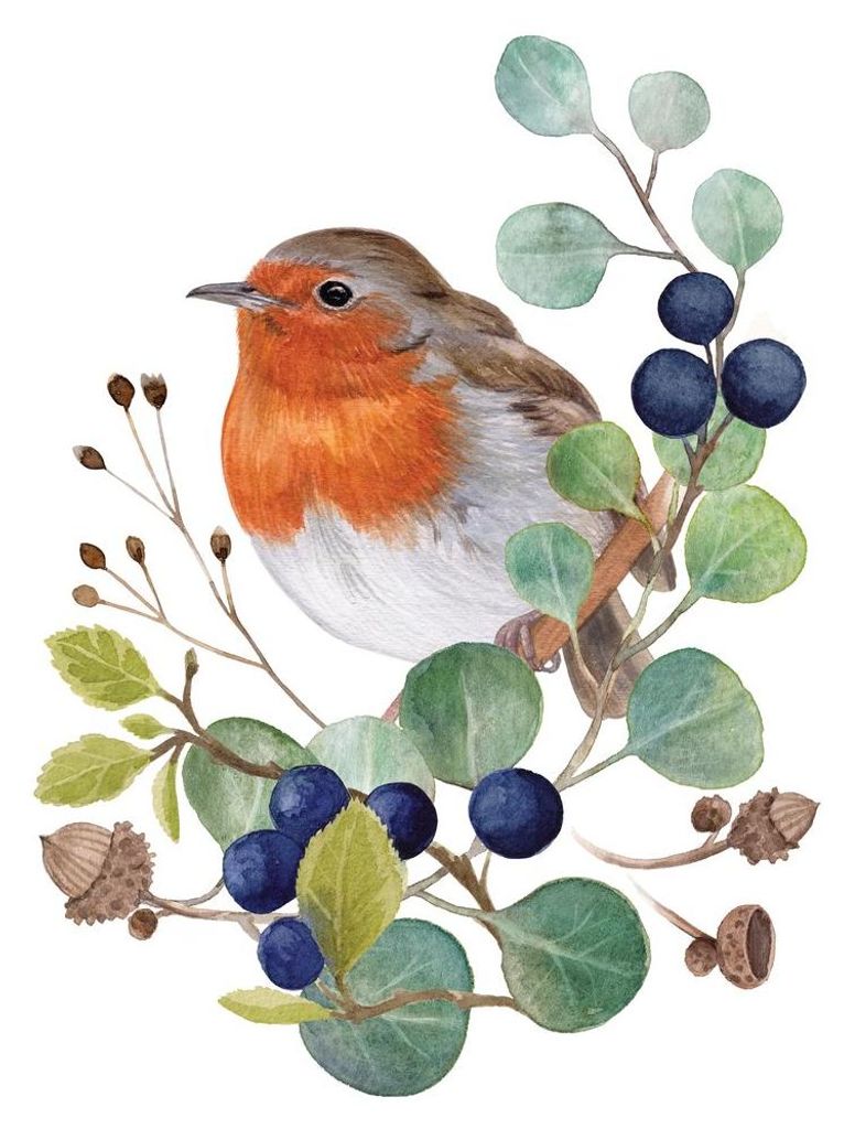 Servietten 33x33 cm - Oiseau sur Branche