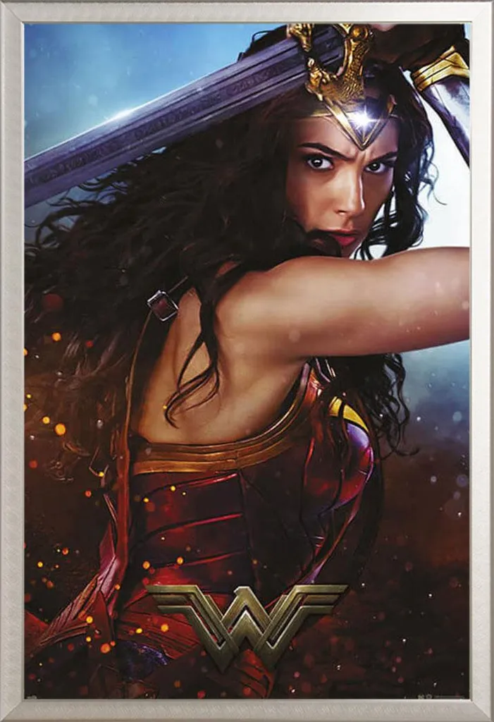 Cornice Shinsuke Argento con Poster Wonder Woman - Arredo Geek Moderno