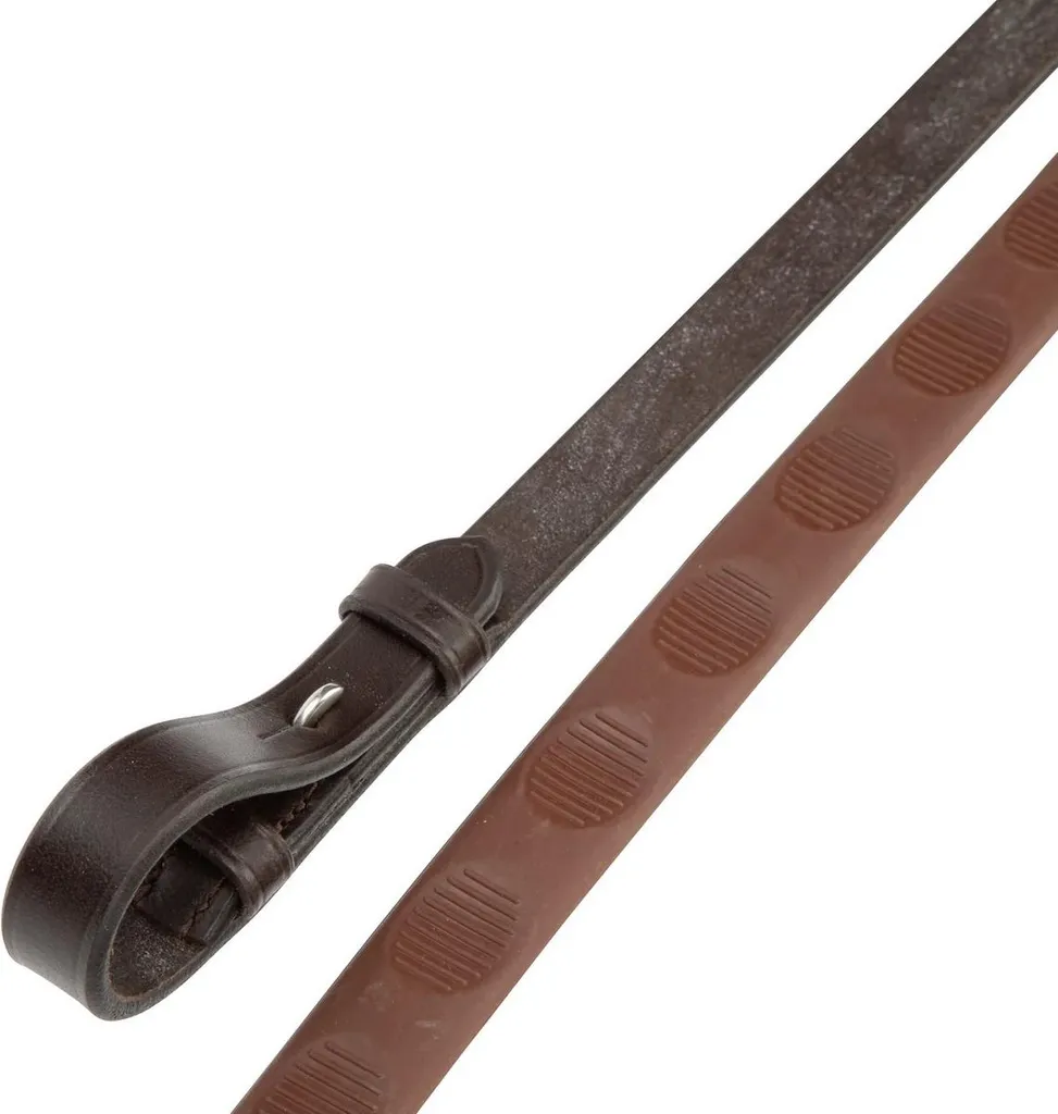 Rênes Gara Pulse Grip Velociti cuir ER2263 Marron 121cm x 1,5cm