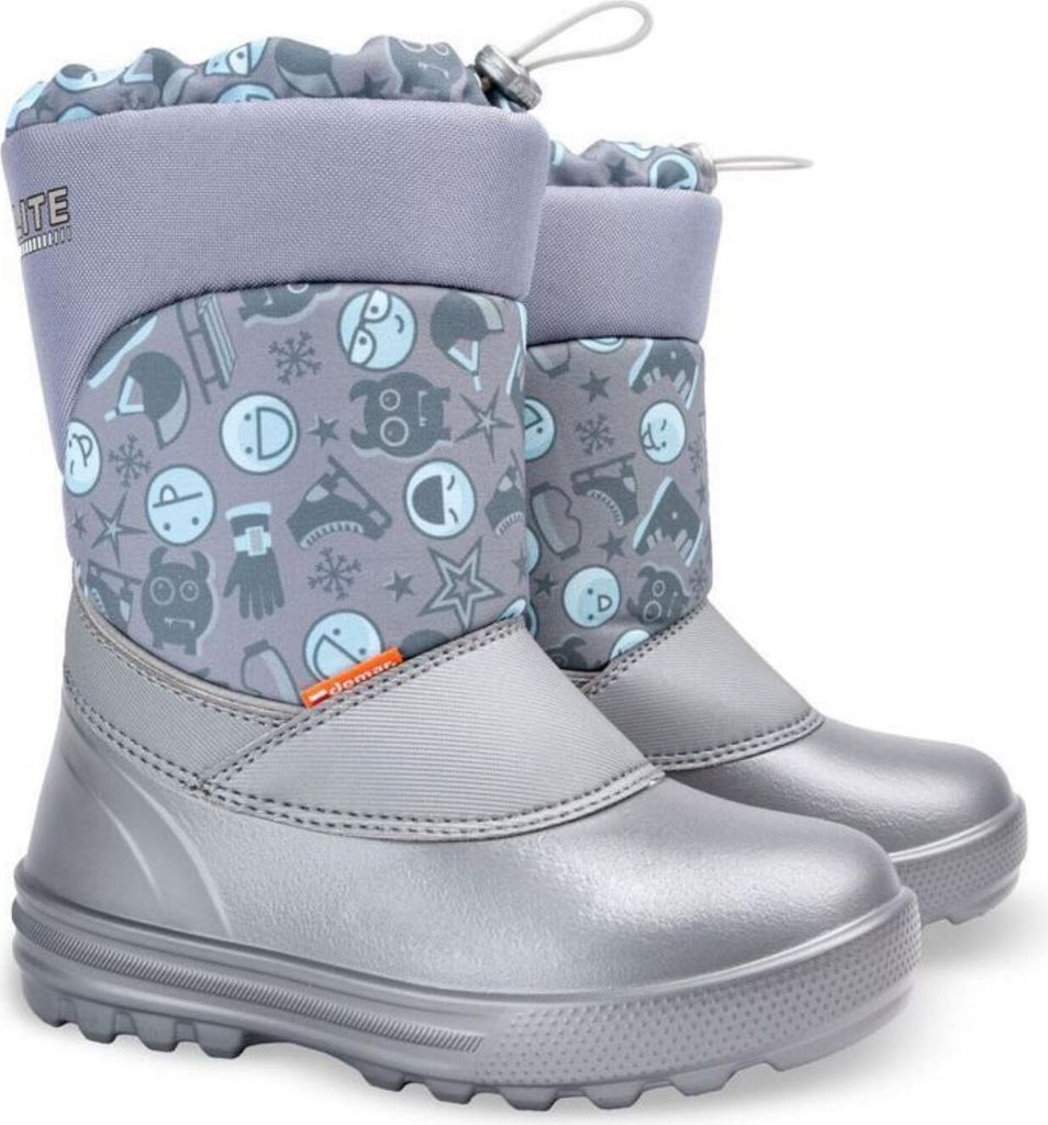 DEMAR Kinder Schneeschuhe Winterstiefel Regenstiefel Gefüttert Alex B Reflektiernd Schwarz 26