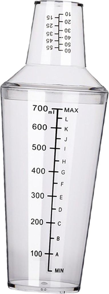 Cocktail Shaker Set mit Skala 700ml PC Kaltes Hitzebeständiges Barkeeper Mixer Werkzeug für Milch Tee Shop