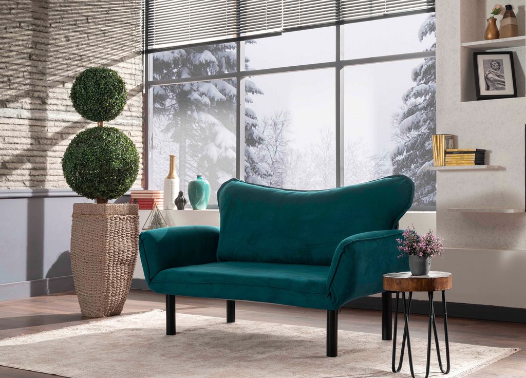 Hanah Home, Chatto - Petrol Blue, Schlafsofas, Produktbild 