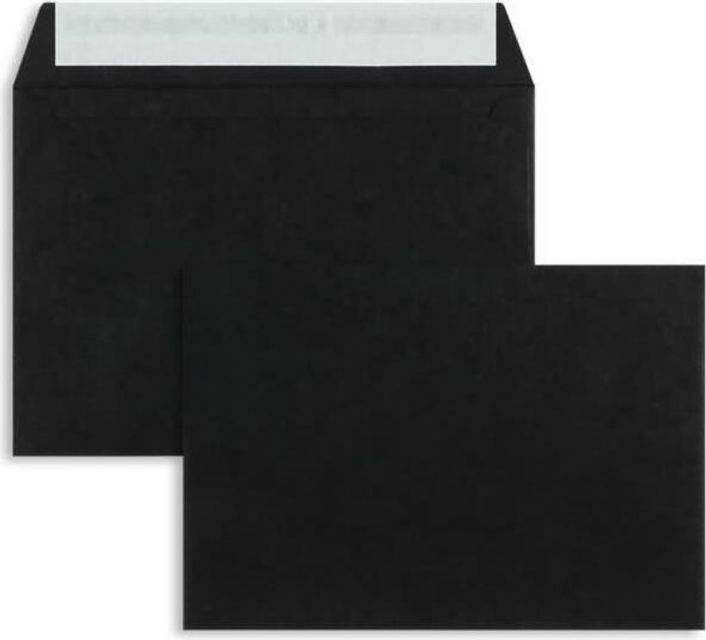 Briefumschläge C6 120g/qm haftklebend VE=100 Stück schwarz