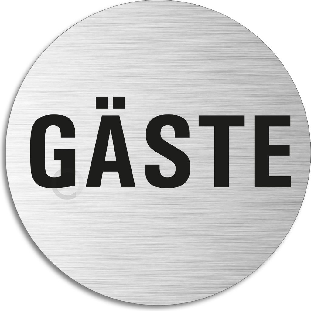 Schild - Gäste | Türschild aus Aluminium | Edelstahloptik Produktbild 