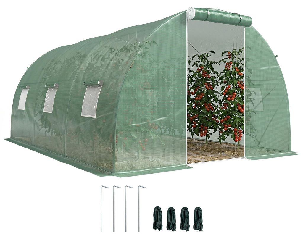 Outsunny Foliengewächshaus begehbares Polytunnel 4,5 x 3 m Produktbild 