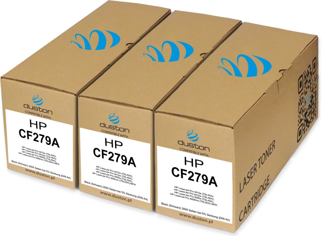 3x CF279A, 79A Toner Druckertoner Patrone Schwarz kompatibel mit HP LaserJet Pro M12 M26 MFP