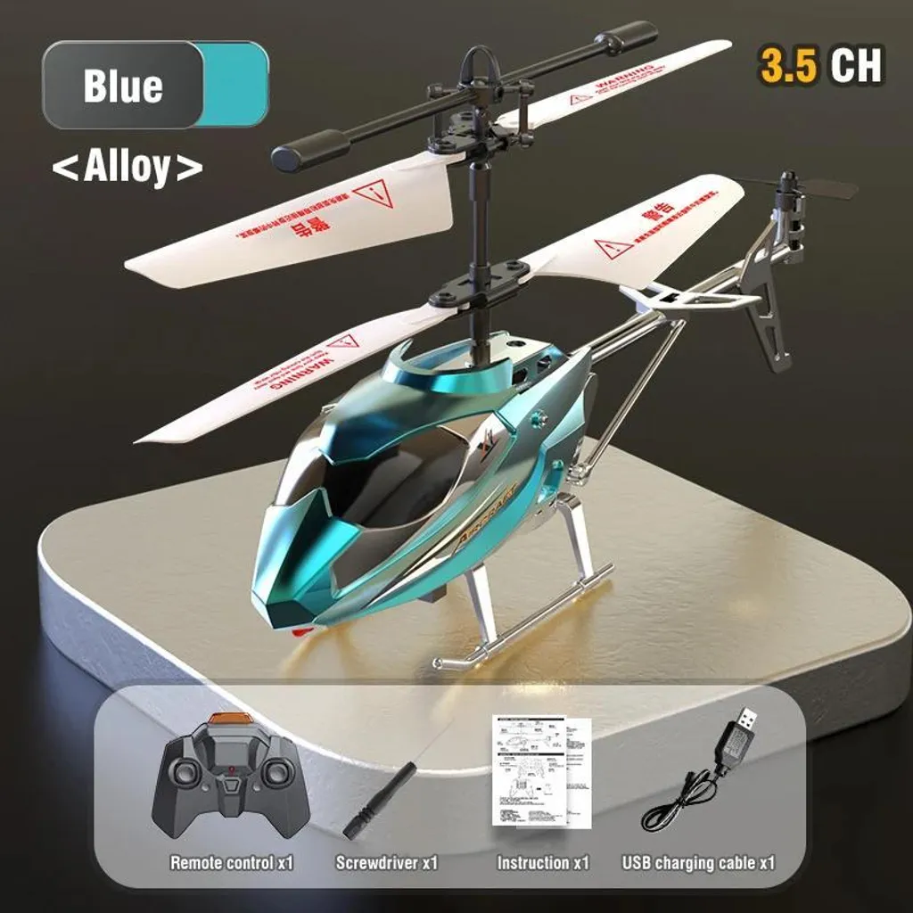 Hélicoptère RC XK913 Bleu Anti-Choc avec Gyroscope pour Apprendre le Vol