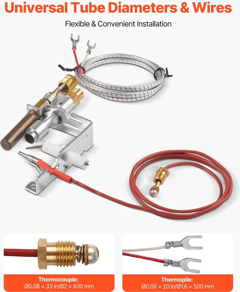 Kit Brûleur Veilleuse Gaz Naturel pour Cheminée CIVF-25 et VFH-33M