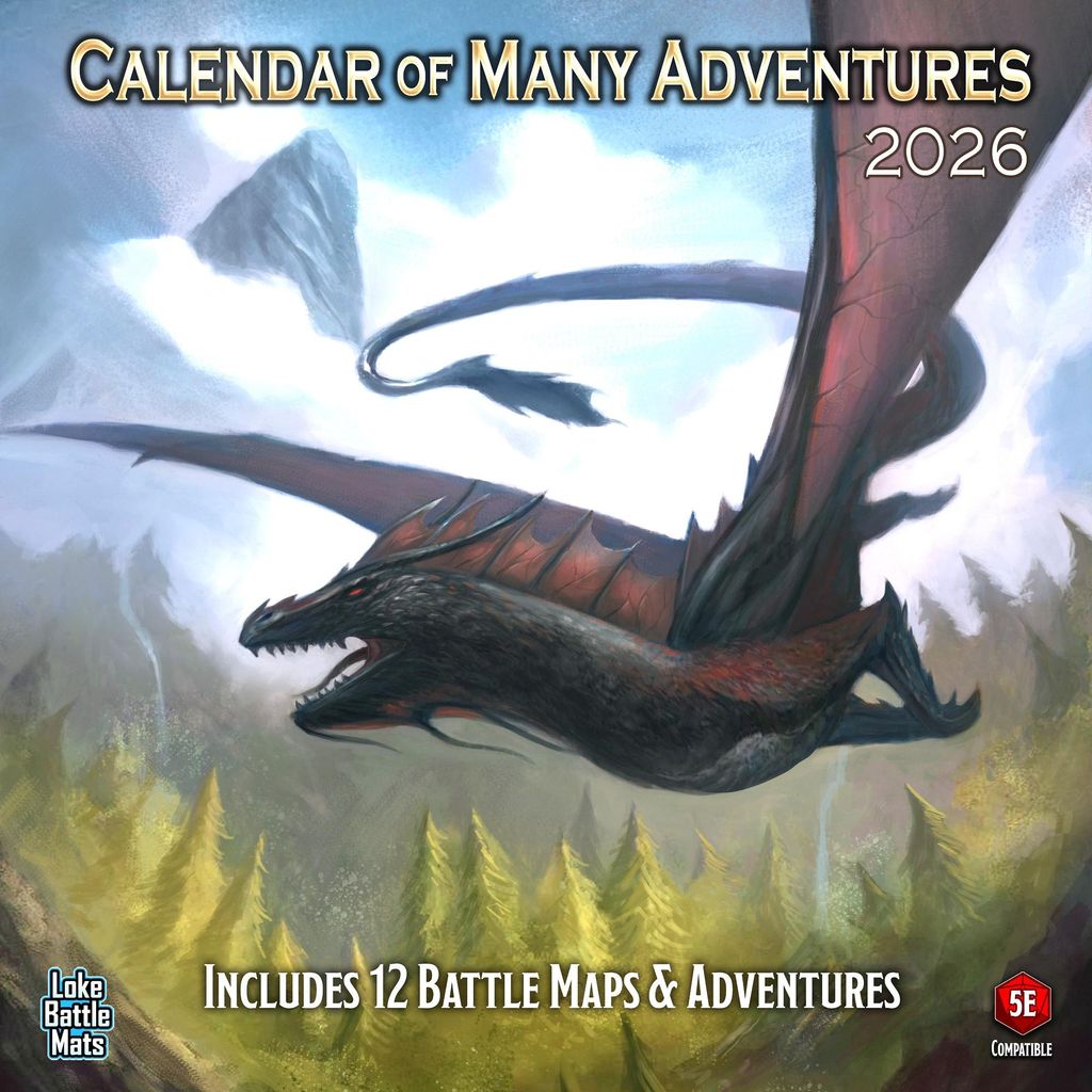 A dragon flying over a forest with mountains in the background.