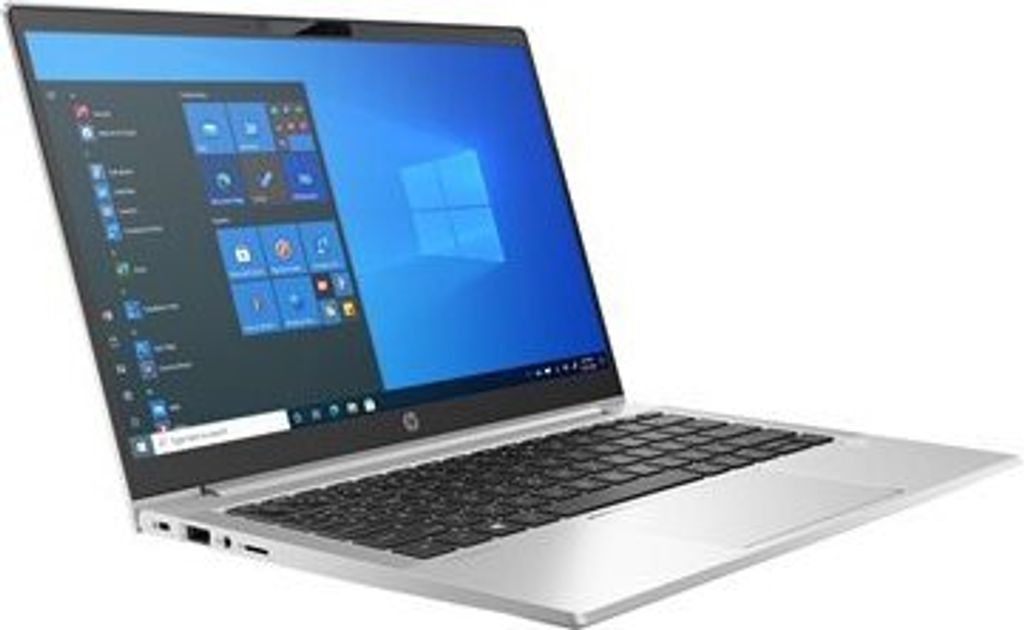 A silver HP Probook laptop is shown from a diagonal angle against a white background.
