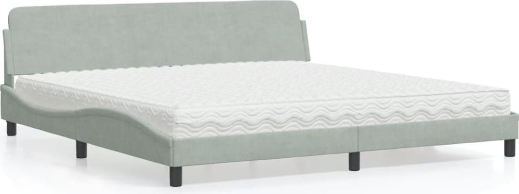 Maison Exclusive - Bett mit Matratze "Dover" Hellgrau 200x200 cm Samt
