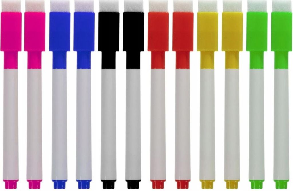 Maaleo 21646 Set mit 12 Filzstiften mit Magnet und Schwamm Produktbild 
