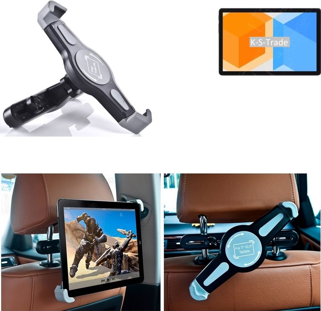 K-S-Trade Tablethalterung kompatibel mit Alldocube Smile X KFZ Kopfstützen Halterung 360° Auto Sitzhalterung Headrest Holder Halter Tablet PC