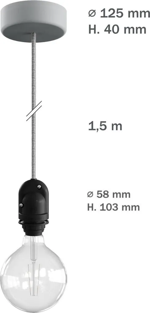 Sospensione Esterna EIVA IP65 con Cavo Tessile 1,5m - Creative-Cables - 9