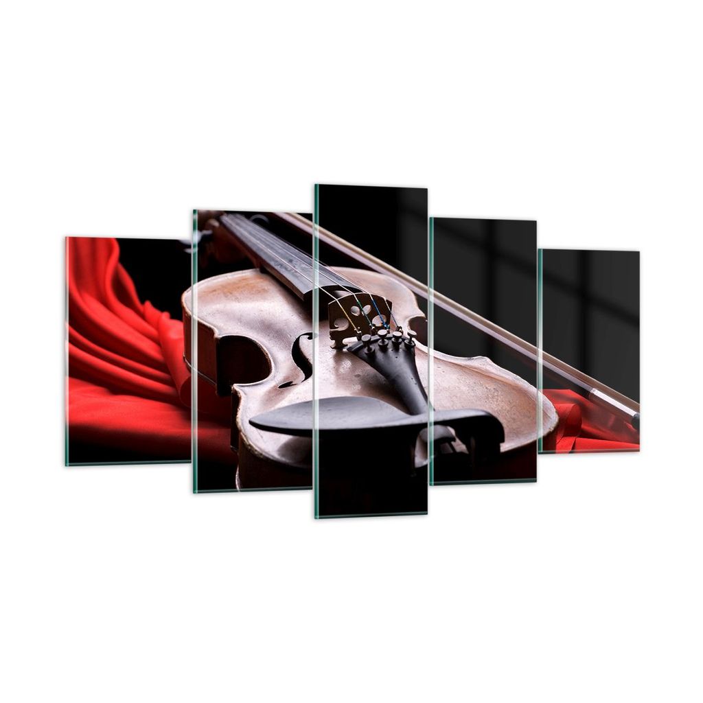 Bilder auf glas - Violine Harmonie Instrument Musik - 160x85cm - Glasbilder - Wandbilder - Kunstdruck - Wanddekoration aus Glas - Glas Bilder - Wan...
