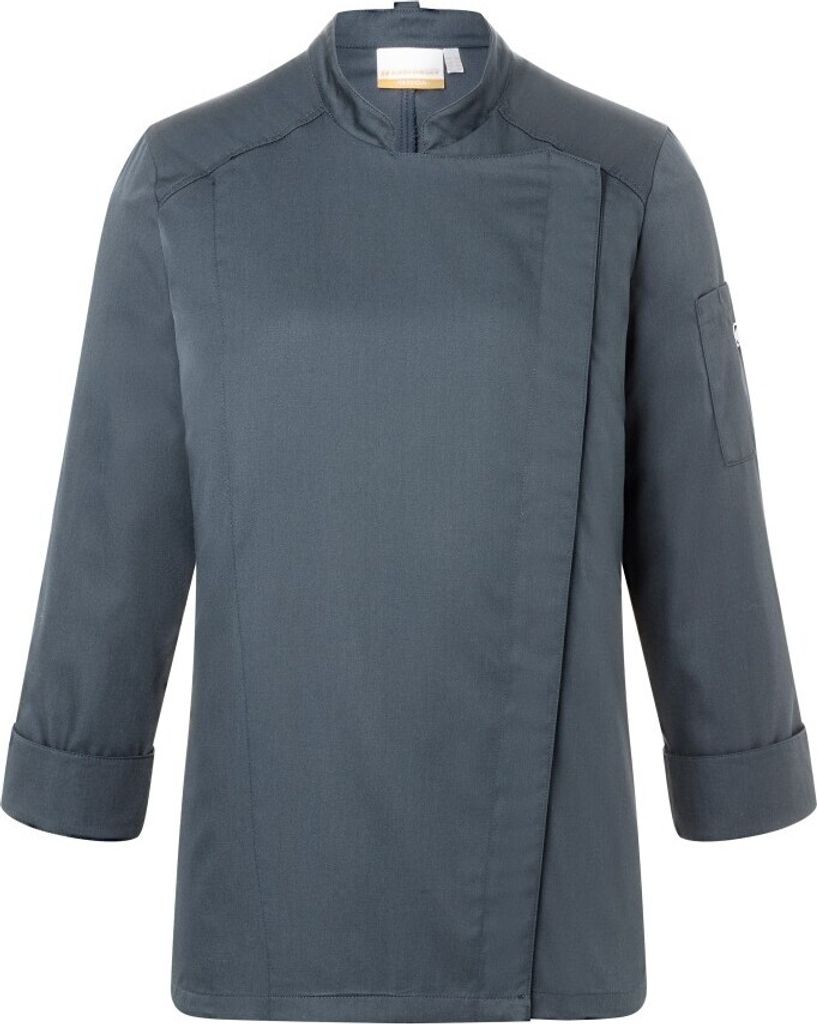 KARLOWSKY Damen Kochjacke NAOMI Druckknöpfe Modern-Fit Anthrazit 44