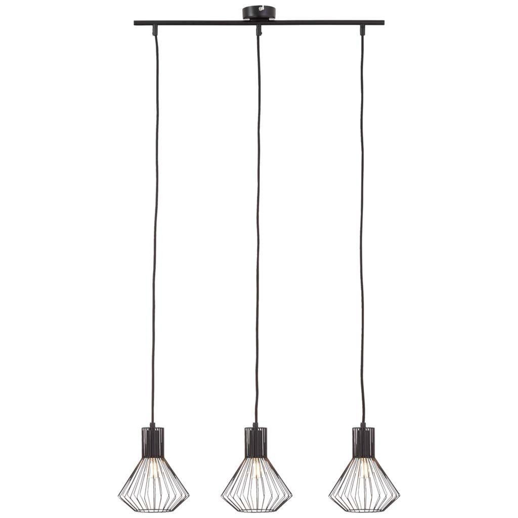 Brilliant Pendelleuchte Dalma Schwarz Matt max. 3 x 40W E27 ohne Leuchtmmittel kürzbar