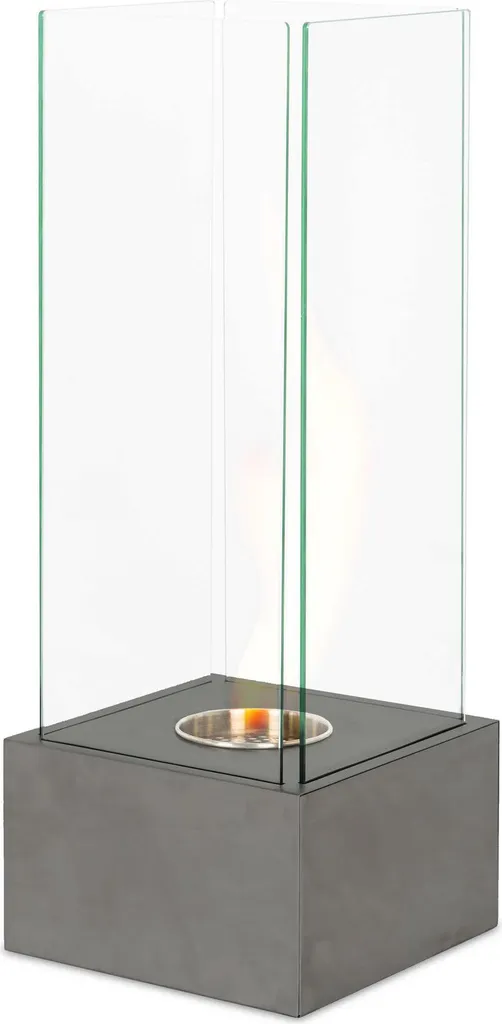 Chauffage d'appoint sans odeur : Cheminée bioéthanol acier chromé Pro