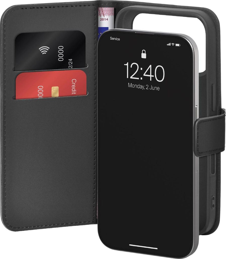 Wallet Stand Case für iPhone 17 Pro, Schwarz