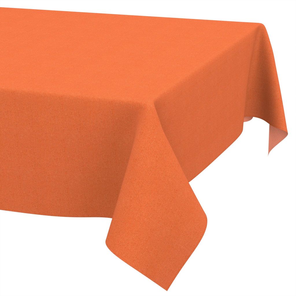 Tischdecke 140x240cm Rechteckig Orange DanceDirty abwaschbar Leinenoptik wetterfest Falschuni Modern Schnittkante