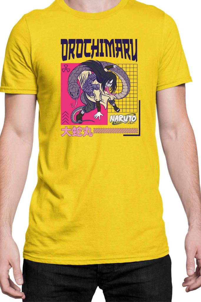 Herren T-Shirt Naruto Orochimaru 04, Man S / Gelb
