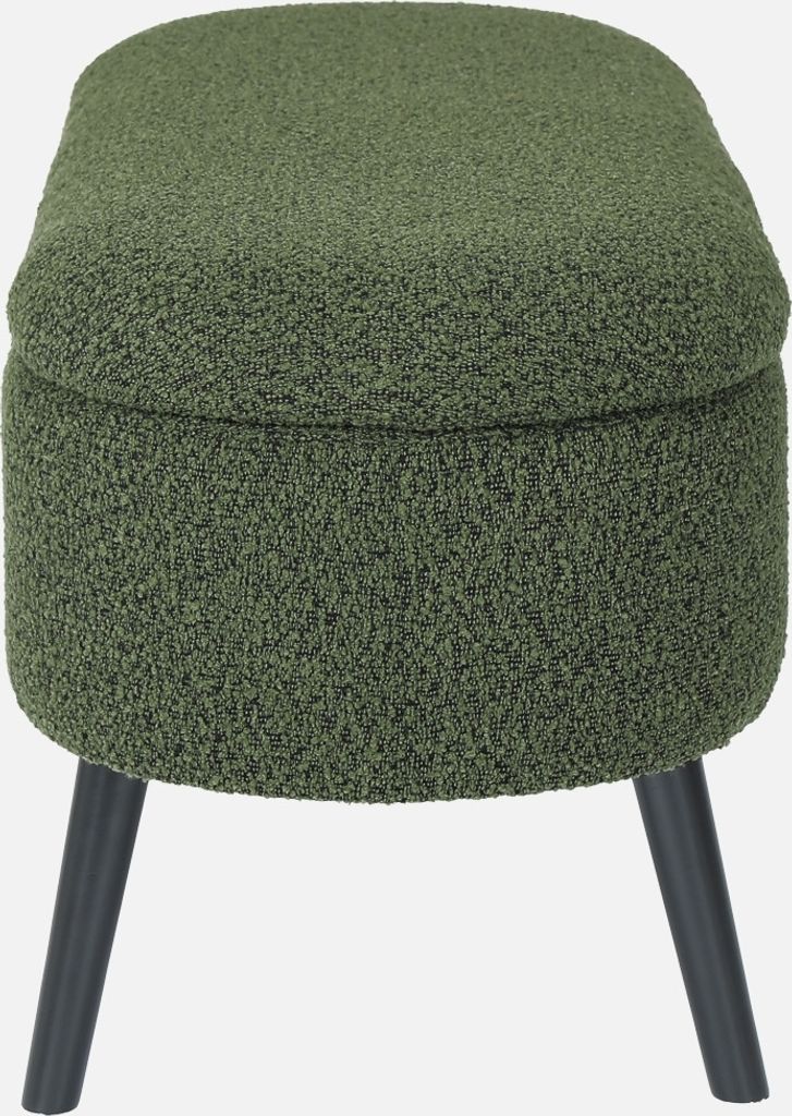 Cassapanca con rivestimento bouclé, Verde kaki Immagine del prodotto 