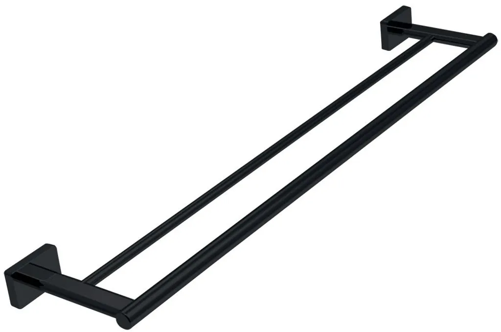 Accessorio Bagno di Lusso: Porta asciugamani Doppio GRETA 60cm Nero