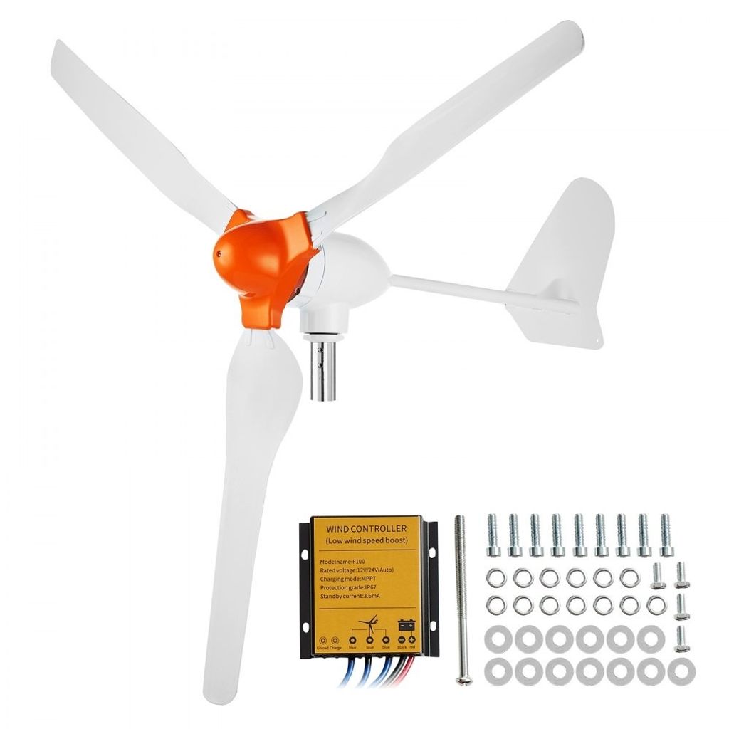 800 W Windkraftanlage - 12 V Windgenerator - 3-Blatt-Windkraftgenerator mit MPPT-Regler - Einstellbare Windrichtung und 2,5 m/s Startwindgeschwindi...