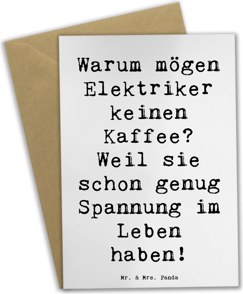 Mr. & Mrs. Panda Grußkarte Spruch Elektriker Witz - Weiß - Geschenk, osterkarten, Handwerker, Handwerk, Wertschätzung, Elektroinstallationen, we...